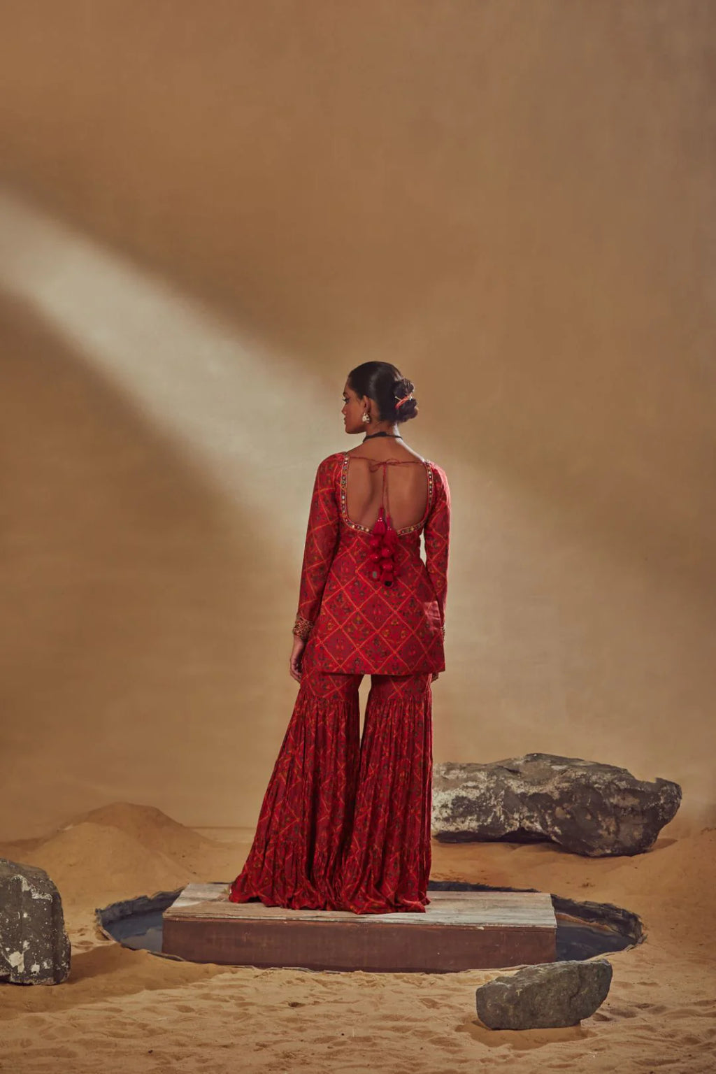 Fuchsia Pleated Lehenga Set